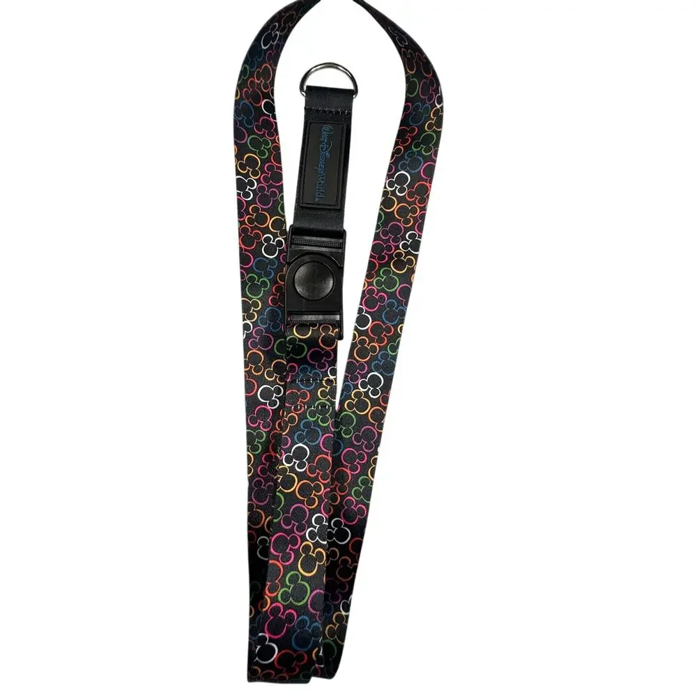 Walt Disney World Lanyard Rainbow Mickey Mouse Nylon